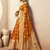 Gamboge yellow pure georgette floral printed saree