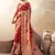 Red pure georgette floral printed saree