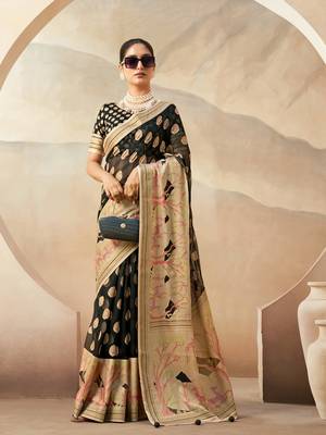 Black pure georgette floral printed saree 1