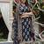 Blue printed cotton long kurta set