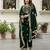 Dark Green Velvet Embroidery Salwar Suit Set Kurta Pant with Dupatta
