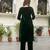 Dark Green Velvet Embroidery Salwar Suit Set Kurta Pant with Dupatta