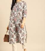 White::red women's pure cambric cotton jaipuri printed kurti