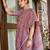 purple linen resham dori work traditional tassle saree