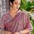 purple linen resham dori work traditional tassle saree