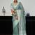 grey linen woven work traditional tassle saree