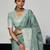 grey linen woven work traditional tassle saree