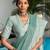grey linen woven work traditional tassle saree