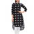 Long Short Triangle Print Stand Collared Kurta