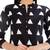 Long Short Triangle Print Stand Collared Kurta