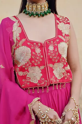 12 KALI LEAF EMBROIDERED LEHENGA WITH BLOUSE AND DUPATTA