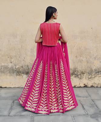 12 KALI LEAF EMBROIDERED LEHENGA WITH BLOUSE AND DUPATTA 4