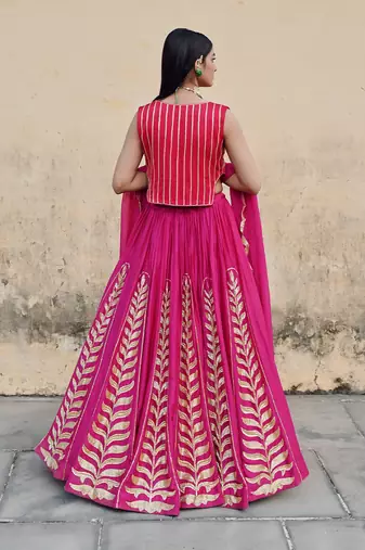 12 KALI LEAF EMBROIDERED LEHENGA WITH BLOUSE AND DUPATTA