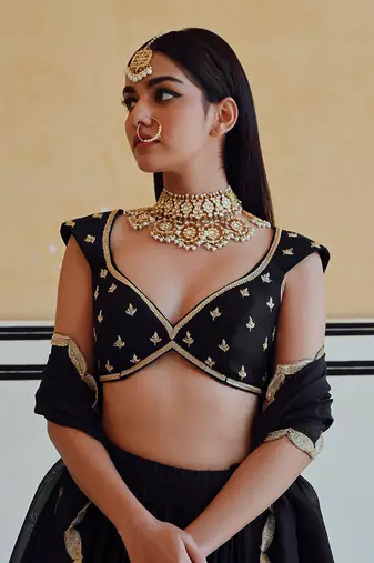 12 KALI LEAF EMBROIDERED LEHENGA WITH BLOUSE AND DUPATTA