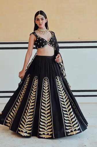 12 KALI LEAF EMBROIDERED LEHENGA WITH BLOUSE AND DUPATTA