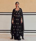 Floral butti embroidered 12 kali anarkali with palazzo & dupatta