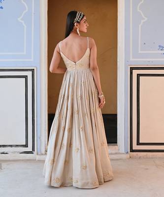 Broad step 3 butti embroidered anarkali with dupatta 2