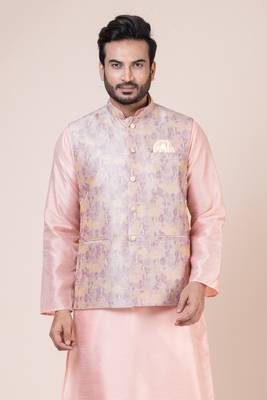 Nawaz kurta cotton blend set emobordried gold nehru jacket with kurta payjama set 2