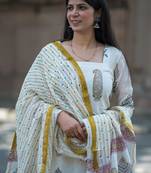 Cotton handblock  straight kurta set