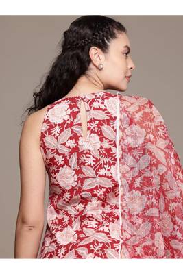 Cotton handblock haulter neck straight kurta dupatta set 4