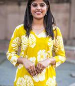 Cotton printed straight kurta and bottam  set