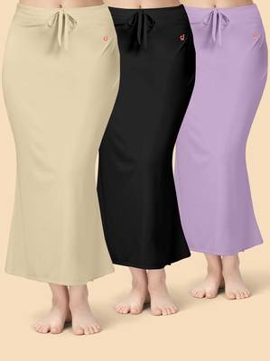 Trendmalls Solid nylon soft  petticoat skirts for women saree silhouette shape wear dress for saree shapewear 1
