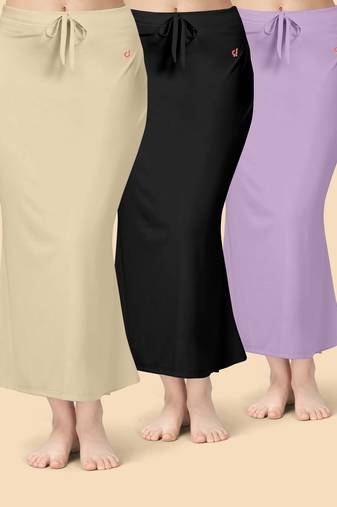 Solid nylon soft  petticoat skirts for women saree silhouette shape wear dress for saree shapewear