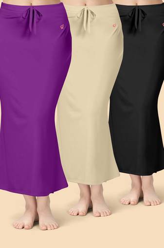 Solid nylon soft  petticoat skirts for women saree silhouette shape wear dress for saree shapewear