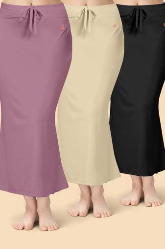 Solid nylon soft  petticoat skirts for women saree silhouette shape wear dress for saree shapewear