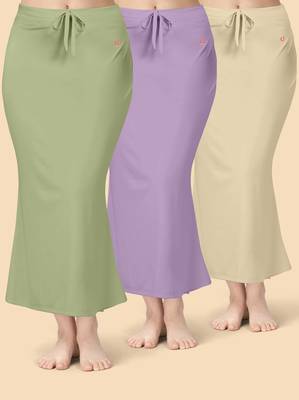 Trendmalls Solid nylon soft  petticoat skirts for women saree silhouette shape wear dress for saree shapewear 1