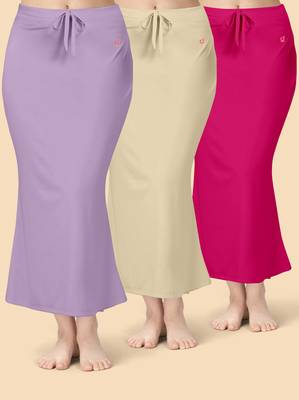 Trendmalls Solid nylon soft  petticoat skirts for women saree silhouette shape wear dress for saree shapewear 1