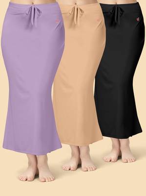 Trendmalls Solid nylon soft  petticoat skirts for women saree silhouette shape wear dress for saree shapewear 1