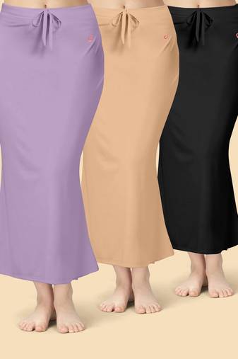 Solid nylon soft  petticoat skirts for women saree silhouette shape wear dress for saree shapewear