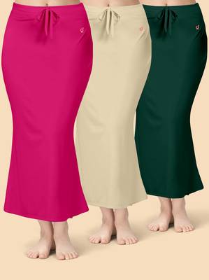 Trendmalls Solid nylon soft  petticoat skirts for women saree silhouette shape wear dress for saree shapewear 1