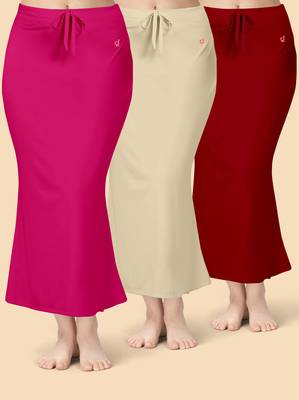 Trendmalls Solid nylon soft  petticoat skirts for women saree silhouette shape wear dress for saree shapewear 1