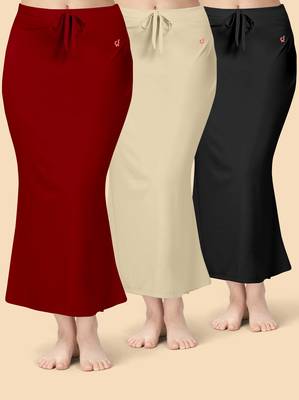 Trendmalls Solid nylon soft  petticoat skirts for women saree silhouette shape wear dress for saree shapewear 1