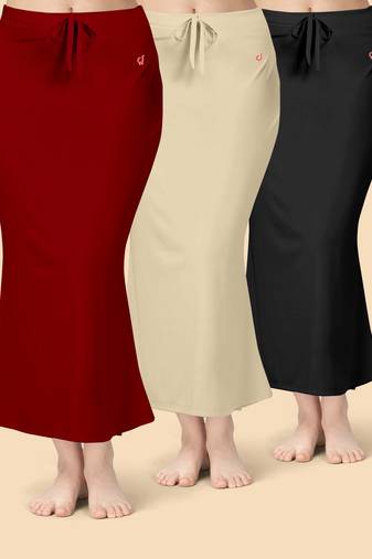 Solid nylon soft  petticoat skirts for women saree silhouette shape wear dress for saree shapewear