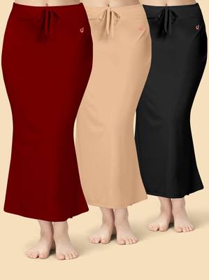 Trendmalls Solid nylon soft  petticoat skirts for women saree silhouette shape wear dress for saree shapewear 1