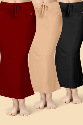 Solid nylon soft  petticoat skirts for women saree silhouette shape wear dress for saree shapewear