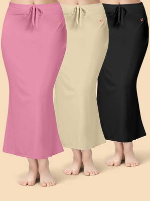 Trendmalls Solid nylon soft  petticoat skirts for women saree silhouette shape wear dress for saree shapewear 1