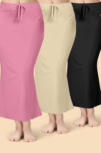Solid nylon soft  petticoat skirts for women saree silhouette shape wear dress for saree shapewear