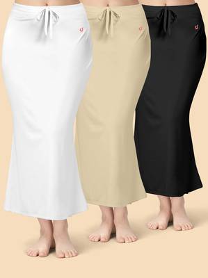 Trendmalls Solid nylon soft  petticoat skirts for women saree silhouette shape wear dress for saree shapewear 1