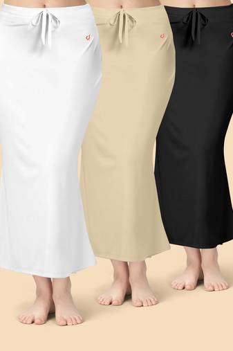 Solid nylon soft  petticoat skirts for women saree silhouette shape wear dress for saree shapewear