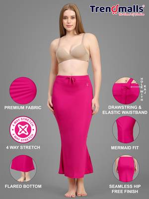 Trendmalls Solid nylon soft  petticoat skirts for women saree silhouette shape wear dress for saree shapewear 2