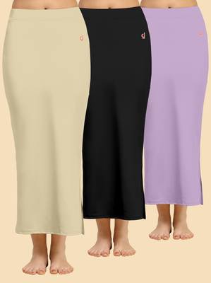 Trendmalls Solid nylon soft  petticoat skirts for women saree silhouette shape wear dress for saree shapewear 1
