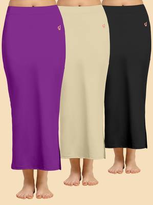 Trendmalls Solid nylon soft  petticoat skirts for women saree silhouette shape wear dress for saree shapewear 1