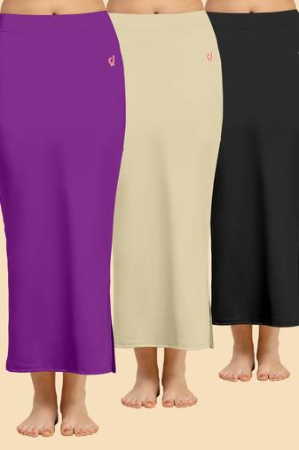 Solid nylon soft  petticoat skirts for women saree silhouette shape wear dress for saree shapewear