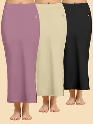 Trendmalls Solid nylon soft  petticoat skirts for women saree silhouette shape wear dress for saree shapewear 1