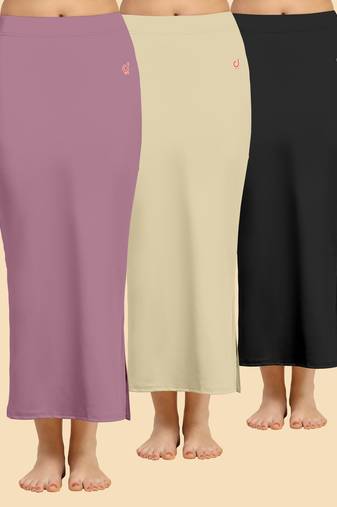Solid nylon soft  petticoat skirts for women saree silhouette shape wear dress for saree shapewear