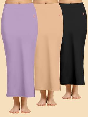 Trendmalls Solid nylon soft  petticoat skirts for women saree silhouette shape wear dress for saree shapewear 1